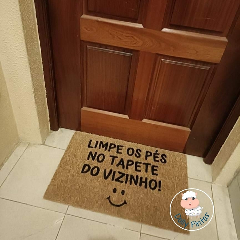 Tapete Entrada LIMPE OS PÉS NO TAPETE DO VIZINHO Personalizado 4