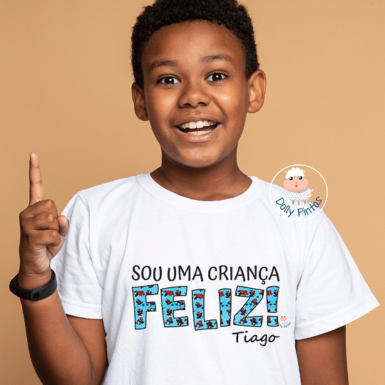 T-shirt HOMEM ARANHA - SOU UMA CRIANÇA FELIZ