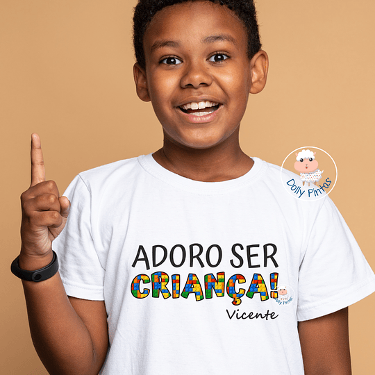 T-shirt ADORO SER CRIANÇA LEGO (várias opções) - Criança