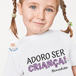 T-shirt ADORO SER CRIANÇA / SOU UMA CRIANÇA FELIZ UNICÓRNIOS (várias opções) - Criança