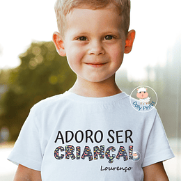 T-shirt ADORO SER CRIANÇA DINOSSAUROS (várias opções) - Criança