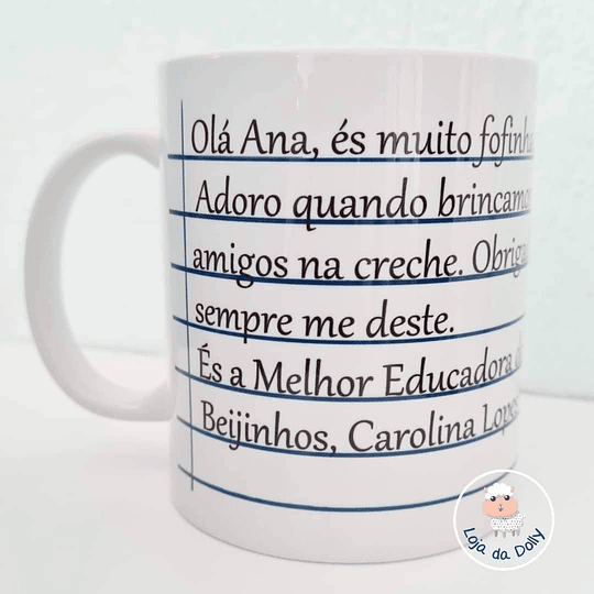 Caneca CARTA Personalizada - ESCREVE O TEU TEXTO