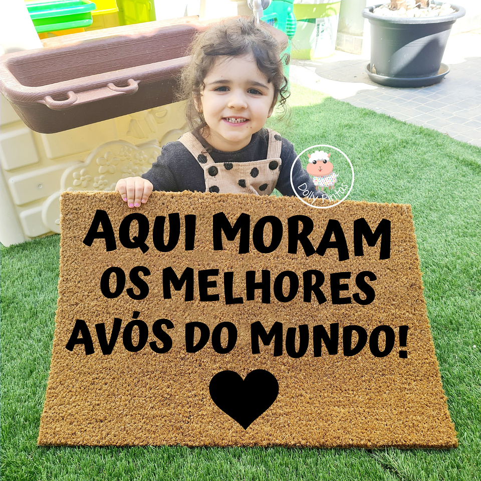 Tapete Entrada AQUI MORAM OS MELHORES AVÓS DO MUNDO Personalizado 2