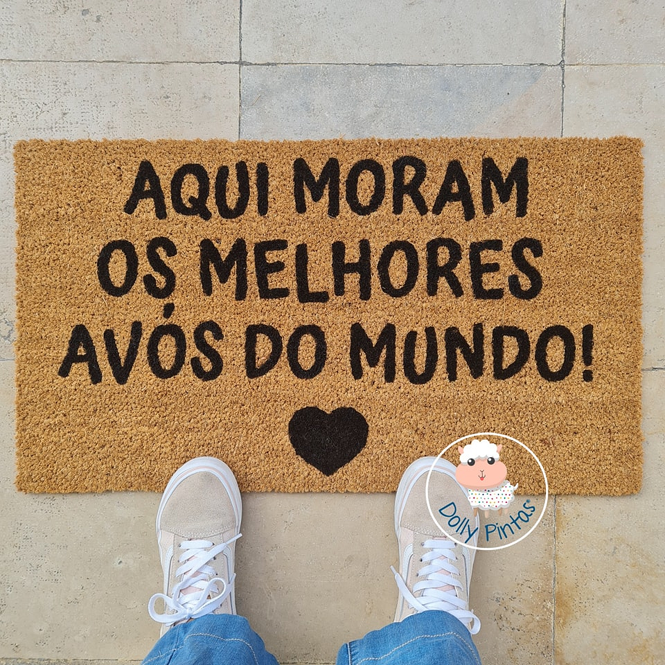Tapete Entrada AQUI MORAM OS MELHORES AVÓS DO MUNDO Personalizado 3