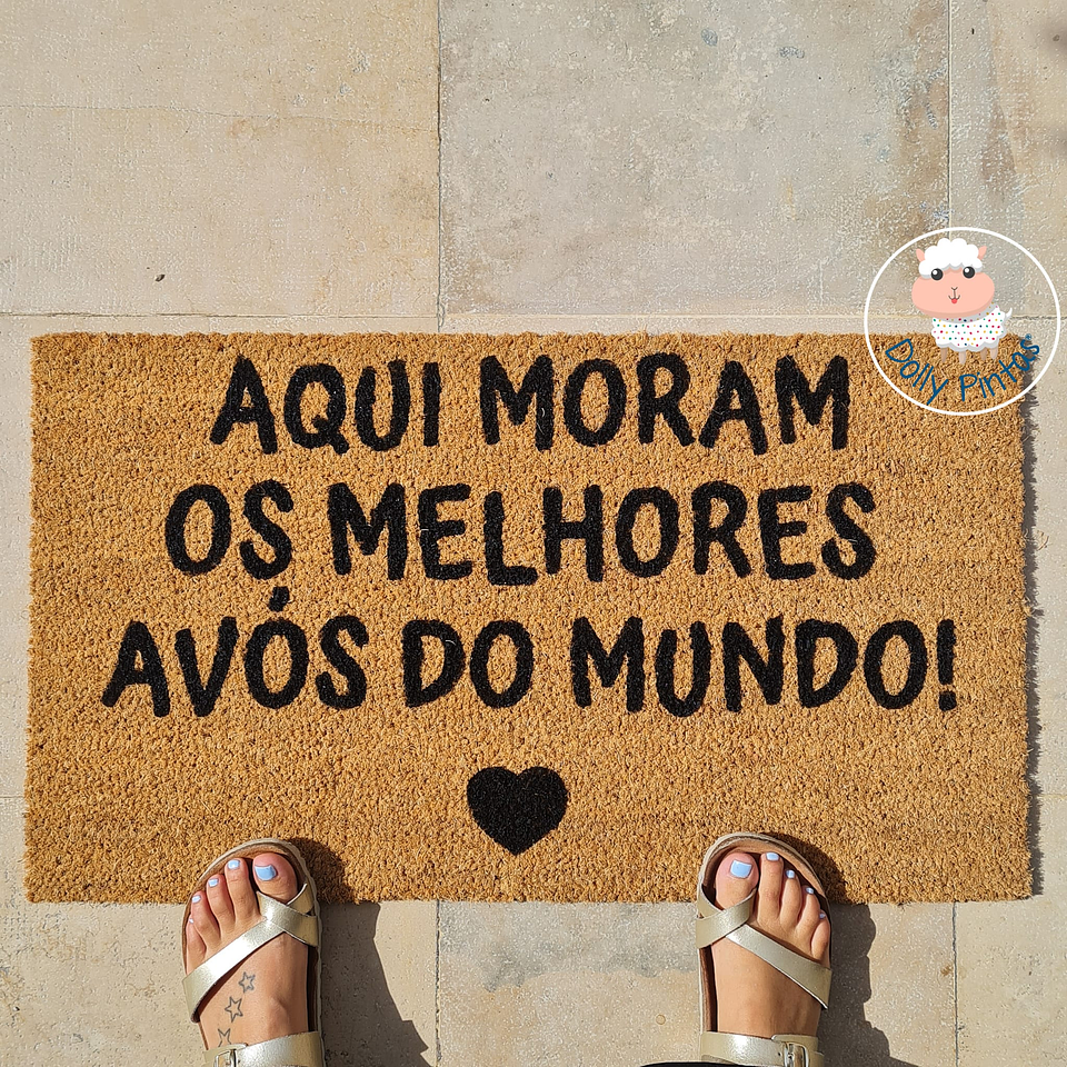 Tapete Entrada AQUI MORAM OS MELHORES AVÓS DO MUNDO Personalizado 6