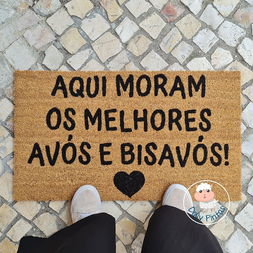 Tapete Entrada AQUI MORAM OS MELHORES AVÓS E BISAVÓS  Personalizado 1