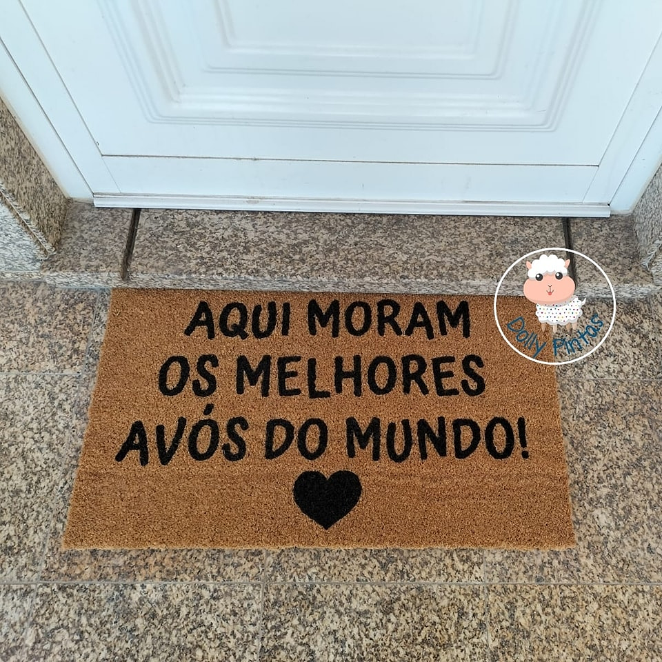 Tapete Entrada AQUI MORAM OS MELHORES AVÓS DO MUNDO Personalizado 5