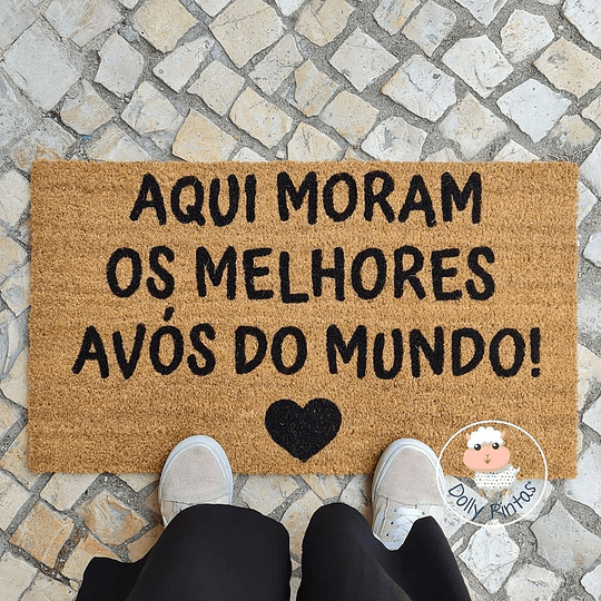 Tapete Entrada AQUI MORAM OS MELHORES AVÓS DO MUNDO Personalizado