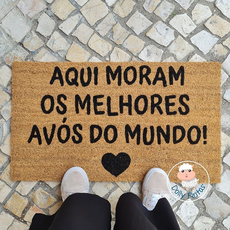 Tapete Entrada AQUI MORAM OS MELHORES AVÓS DO MUNDO Personalizado 4