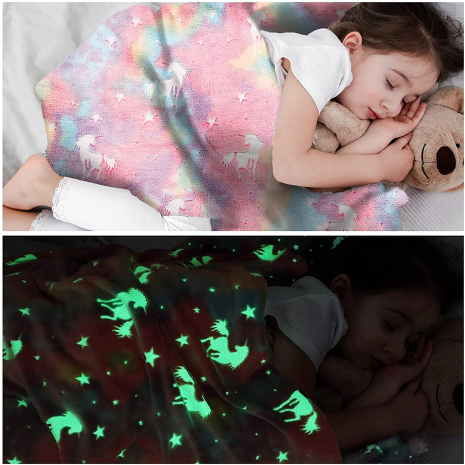 Manta Mágica UNICÓRNIOS E ESTRELAS RAINBOW (brilha no escuro) 3