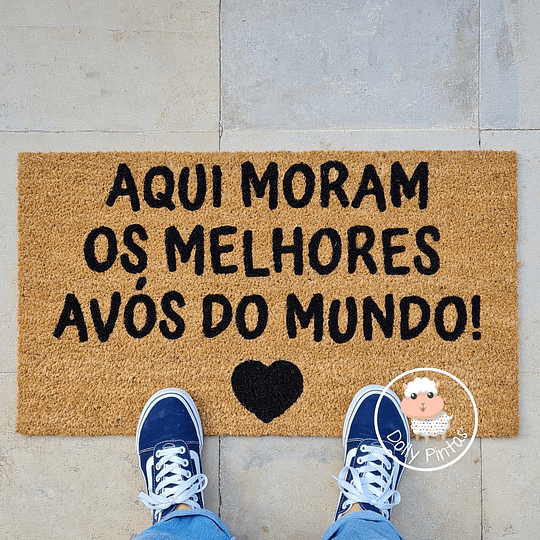 Tapete Entrada AQUI MORAM OS MELHORES AVÓS DO MUNDO Personalizado