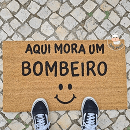 Tapete Entrada AQUI MORA UM BOMBEIRO Personalizado