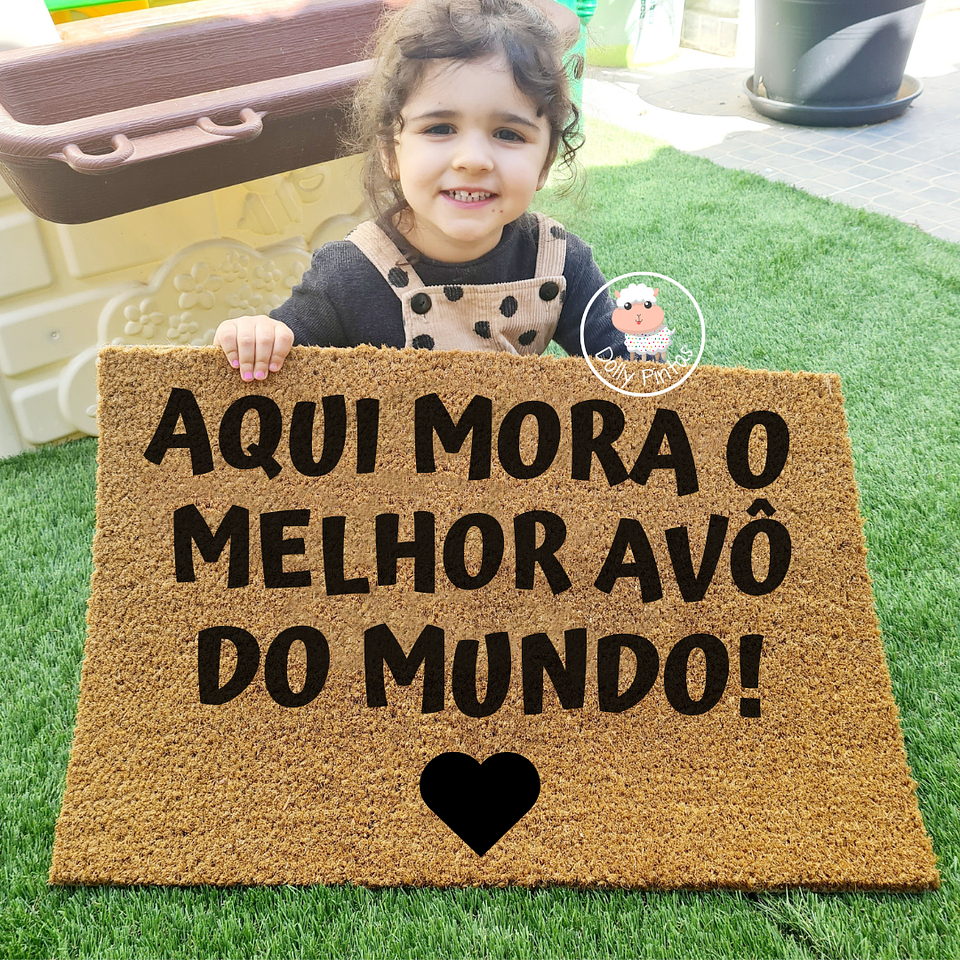 Tapete Entrada AQUI MORA O MELHOR AVÔ DO MUNDO Personalizado 1