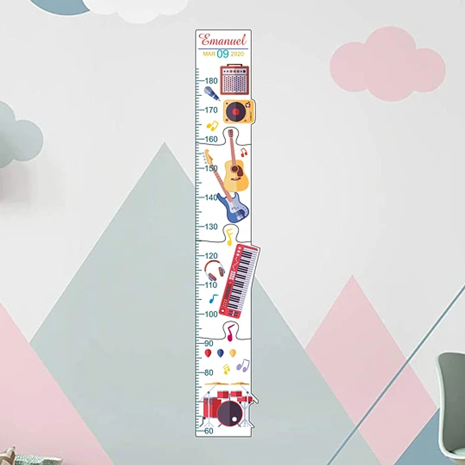 Régua Crescimento MÚSICA Personalizada 1