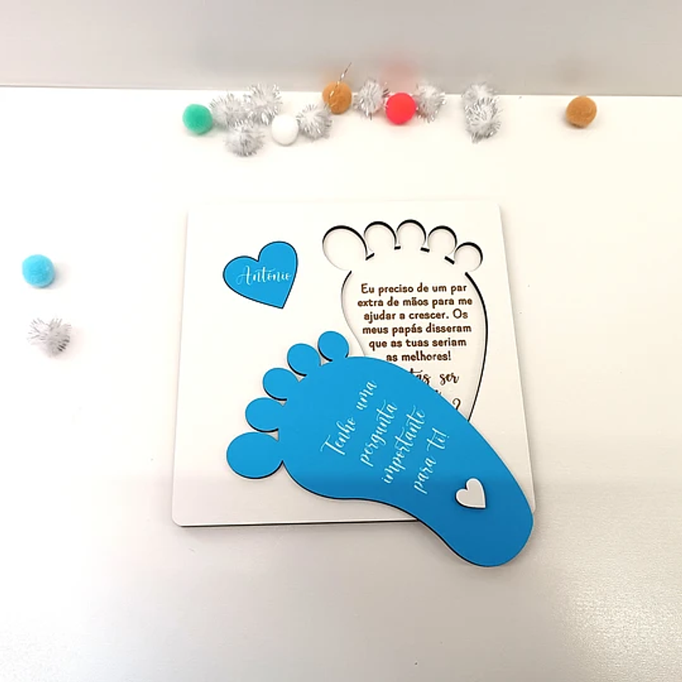 Placa Convite Padrinhos PÉZINHO Personalizada 1