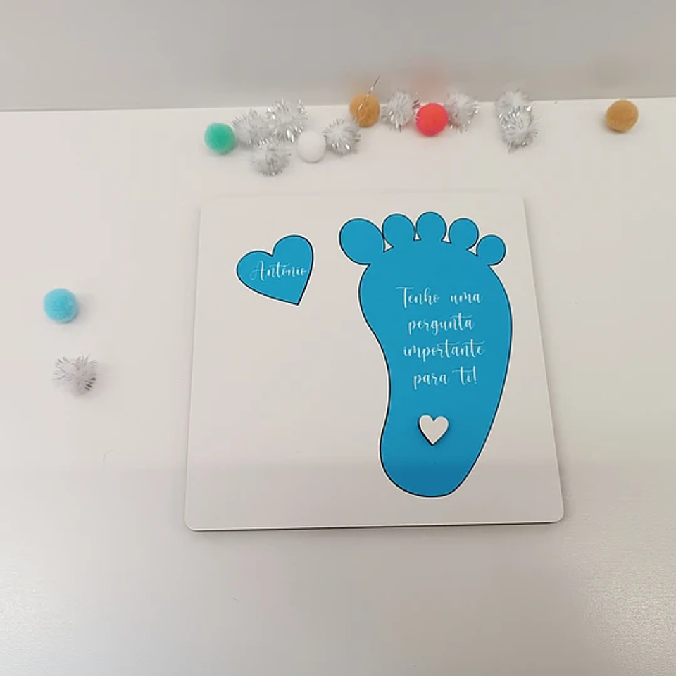 Placa Convite Padrinhos PÉZINHO Personalizada 2