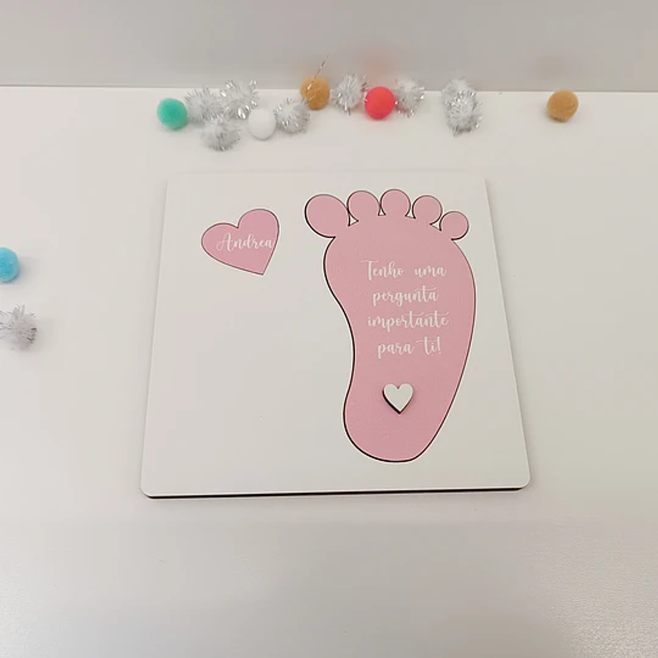 Placa Convite Padrinhos PÉZINHO Personalizada 4