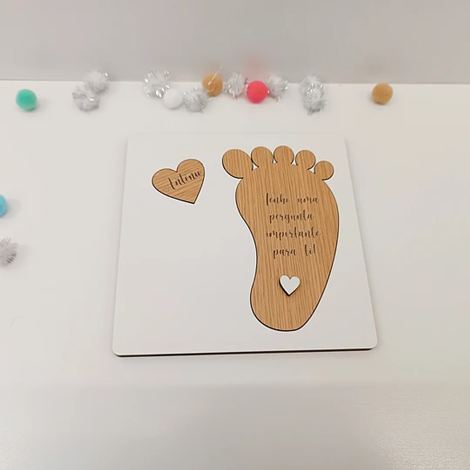 Placa Convite Padrinhos PÉZINHO Personalizada 6