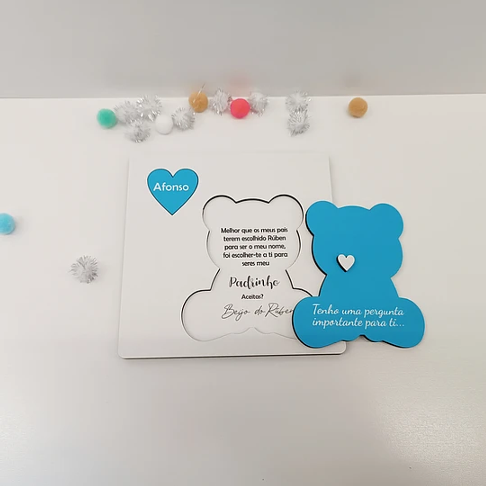 Placa Convite Padrinhos URSINHO Personalizada 2