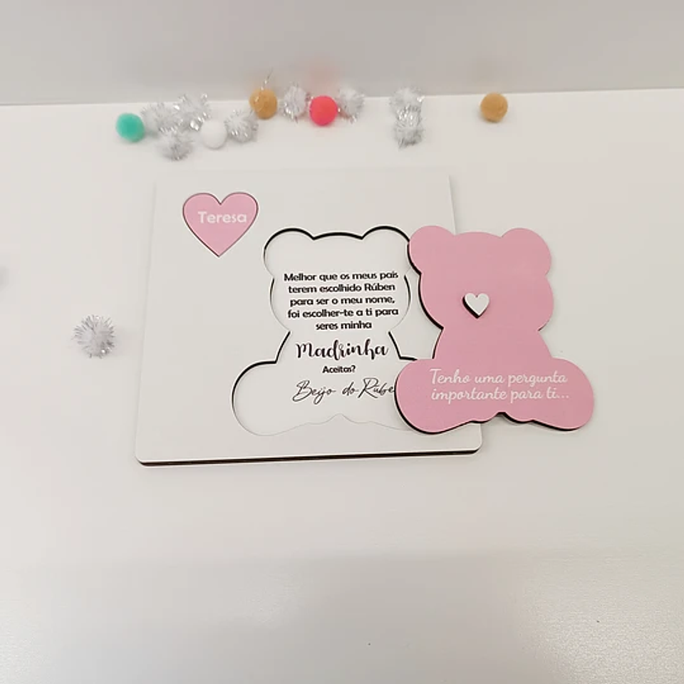 Placa Convite Padrinhos URSINHO Personalizada 1