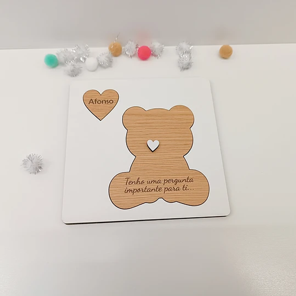 Placa Convite Padrinhos URSINHO Personalizada 5