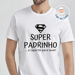 T-shirt SUPER PADRINHO / MADRINHA CAPA FOI PARA LAVAR (várias opções) - Adulto