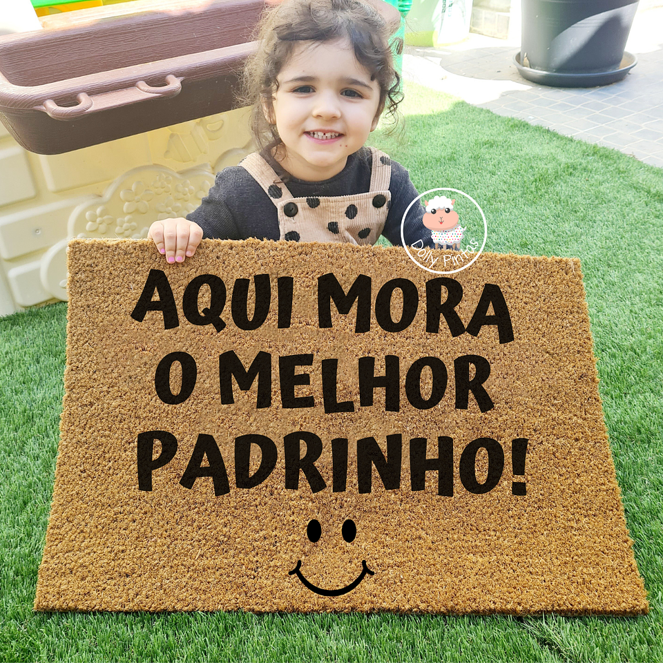 Tapete Entrada AQUI MORA O MELHOR PADRINHO Personalizado 1