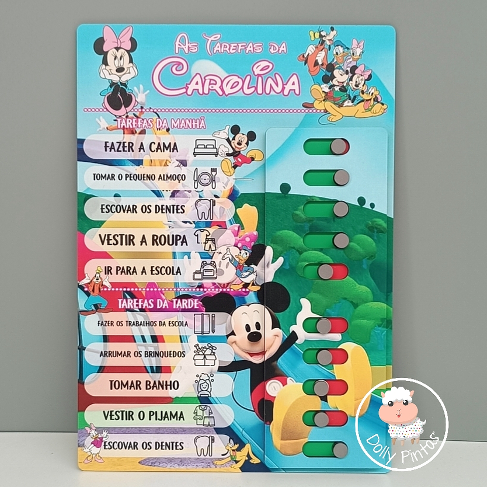 Quadro Tarefas Diárias Infantil DISNEY Personalizado 1