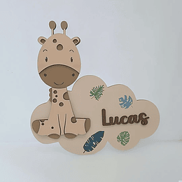 Placa GIRAFA Quarto Porta Personalizada (várias opções) 