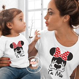 T-shirt MICKEY E MINNIE MÃOS CORAÇÃO - Criança e Adulto