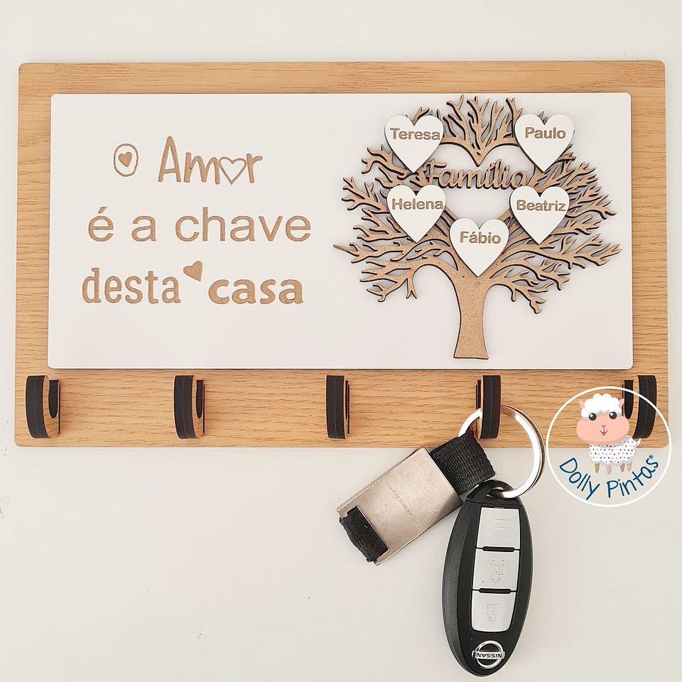 Chaveiro de Parede O AMOR É A CHAVE DESTA CASA Personalizado (várias opções) 2
