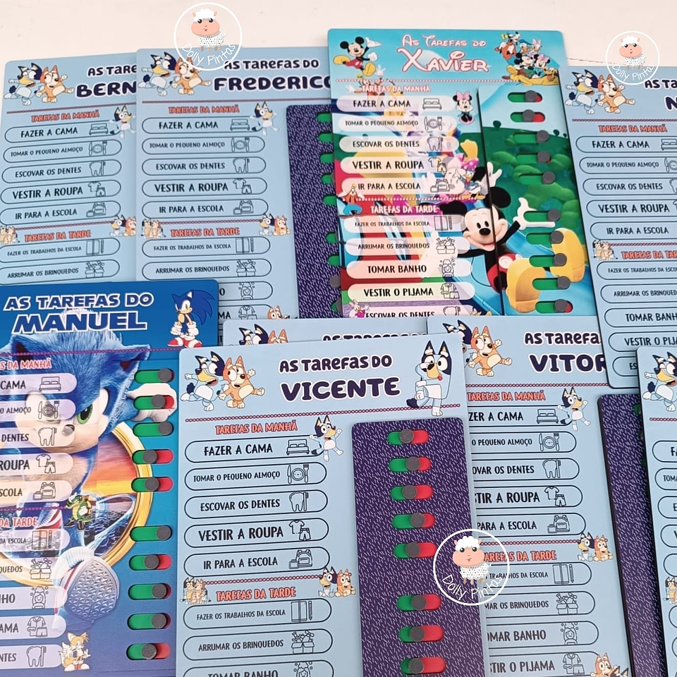 Quadro Tarefas Diárias Infantil BLUEY & BINGO Personalizado 2
