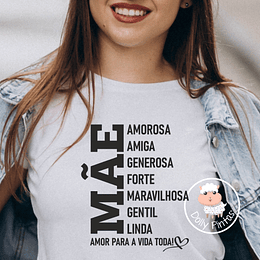 T-shirt MÃE AMOR PARA A VIDA TODA