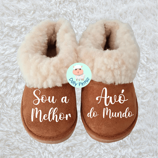 Pantufas SOU MELHOR DO MUNDO (várias frases) - Criança e Adulto