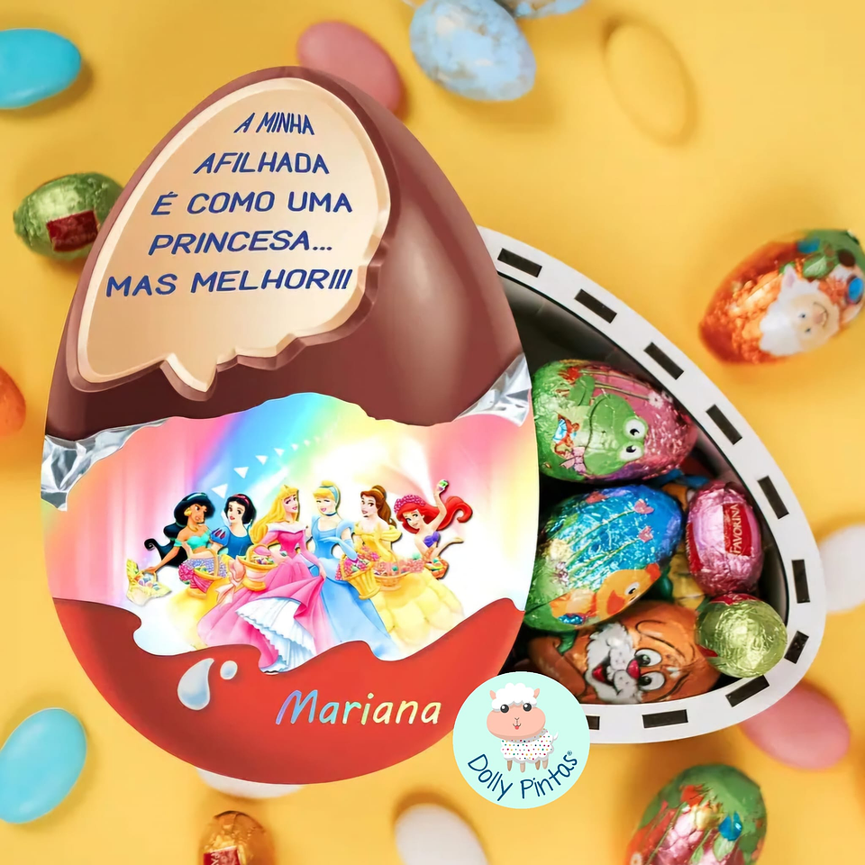 Caixa Presente Ovo PRINCESAS Personalizada 1