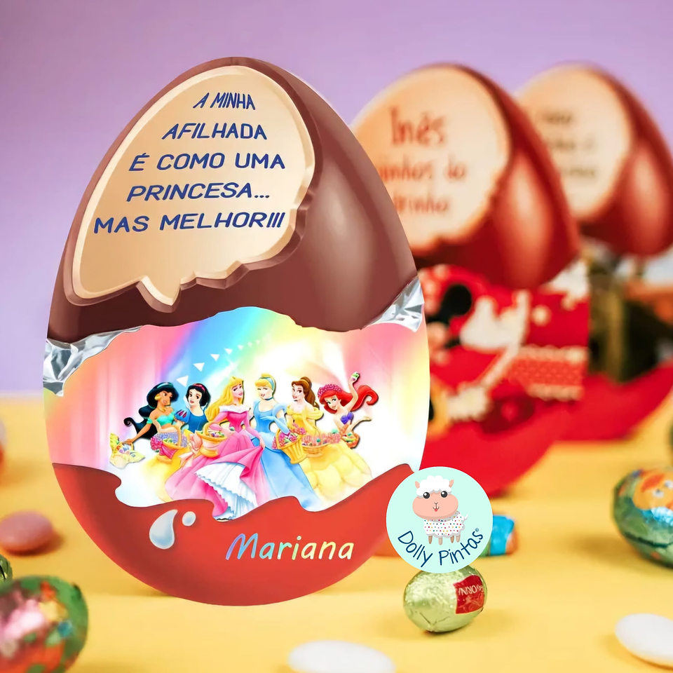 Caixa Presente Ovo PRINCESAS Personalizada 2