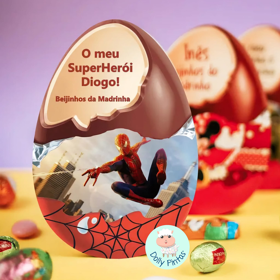 Caixa Presente Ovo HOMEM ARANHA Personalizada 2