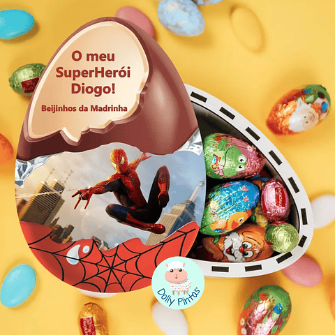 Caixa Presente Ovo HOMEM ARANHA Personalizada