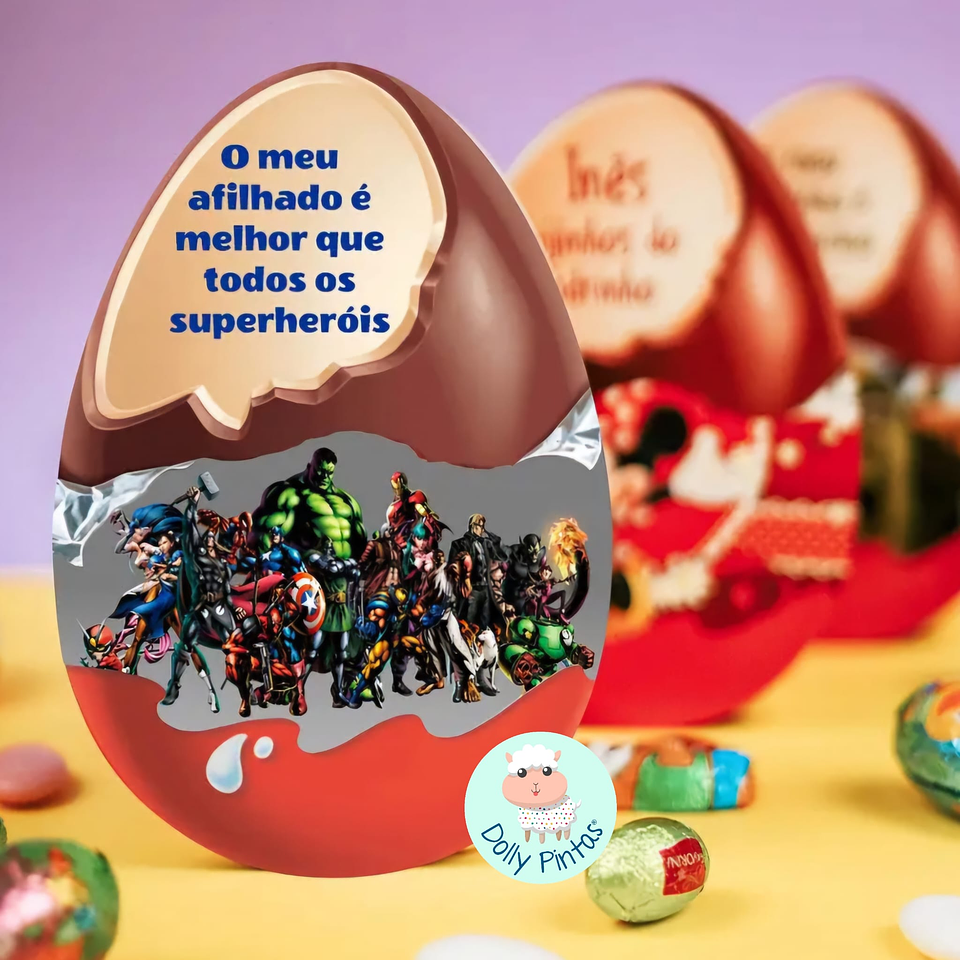 Caixa Presente Ovo SUPER-HERÓIS AVENGERS Personalizada  2