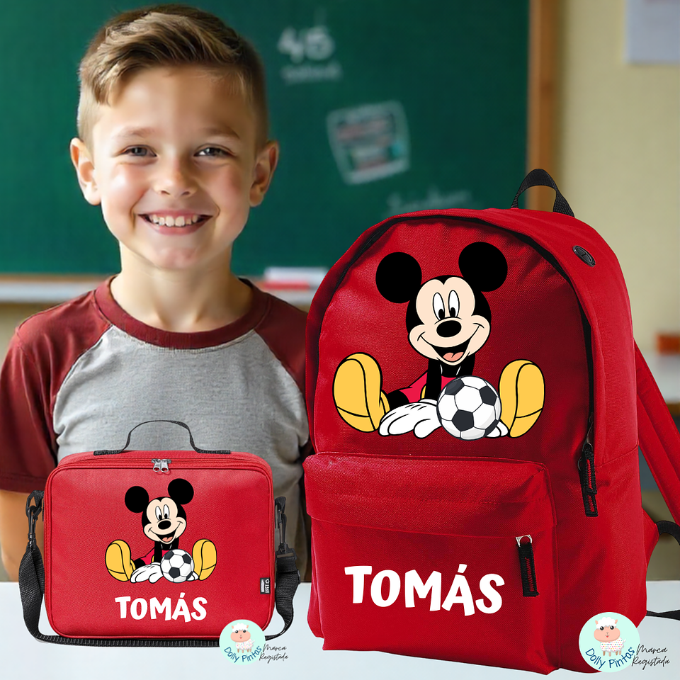 MICKEY FUTEBOL - Mochila Personalizada (vários tamanhos e cores) 1