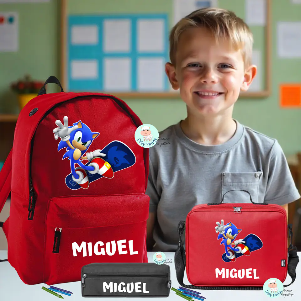 SONIC - Mochila Personalizada (vários tamanhos e cores) 1