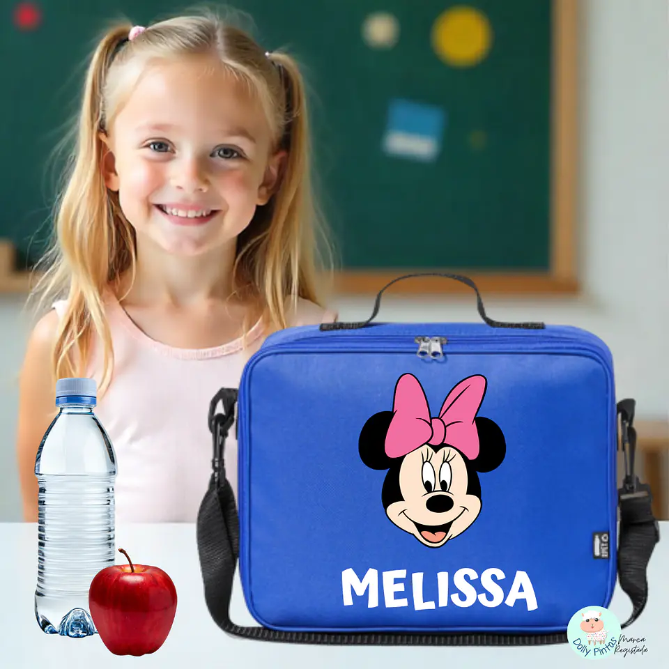 MINNIE LAÇO ROSA - Lancheira Térmica Personalizada (várias opções)  1