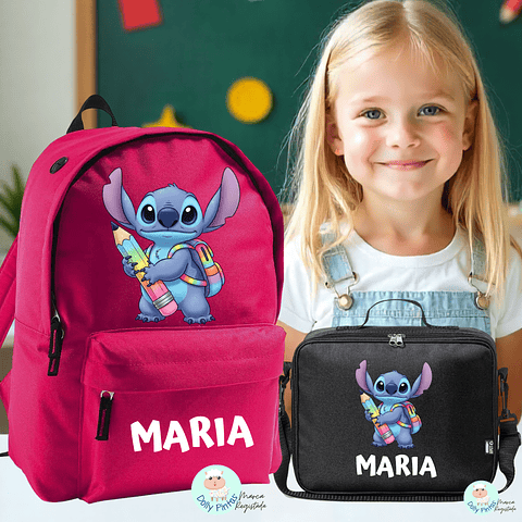 STITCH SCHOOL - Mochila Personalizada (vários tamanhos e cores)