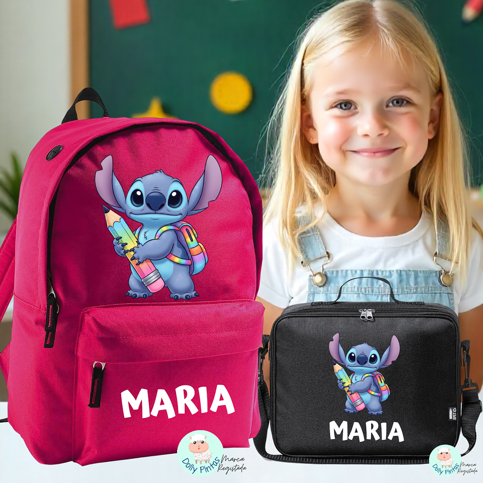 STITCH SCHOOL - Mochila Personalizada (vários tamanhos e cores) 1