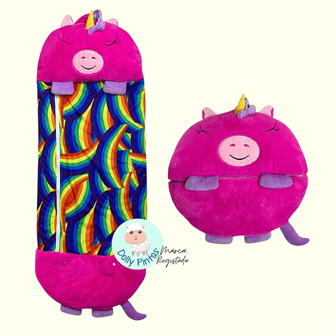 SACO-CAMA UNICÓRNIO ROSA (vários tamanhos)