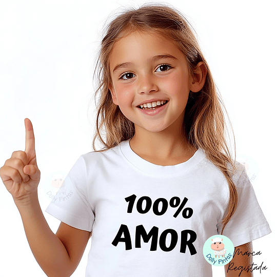 T-shirt e Sweat 100% AMOR Personalizada (Criança)
