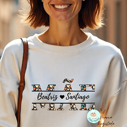 T-shirt e Sweat MÃE CORAÇÕES Personalizada (Adulto)