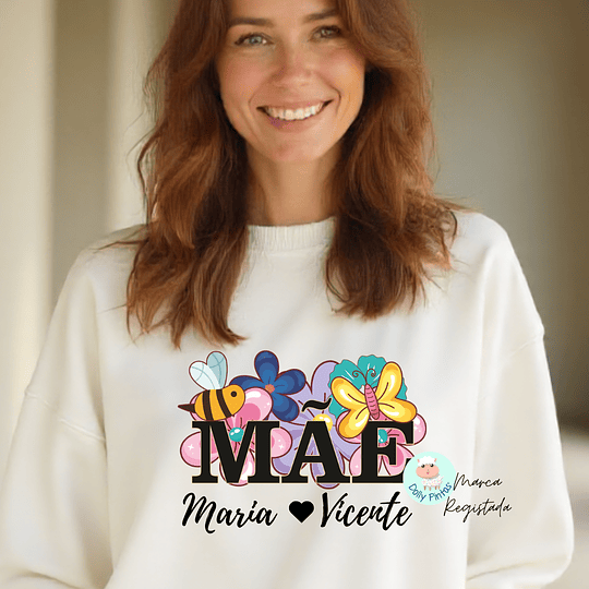 T-shirt e Sweat MÃE FLORES Personalizada (Adulto)