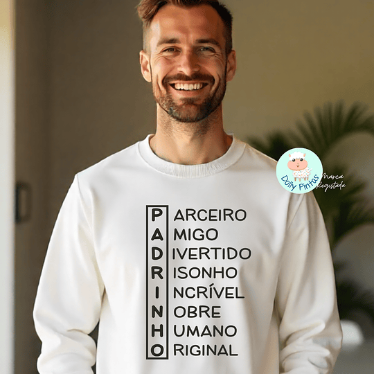 T-shirt e Sweat PADRINHO SOPA LETRAS  Personalizada (Adulto)