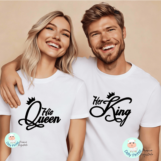 T-shirt e Sweat KING & QUEEN Personalizada (Adulto)